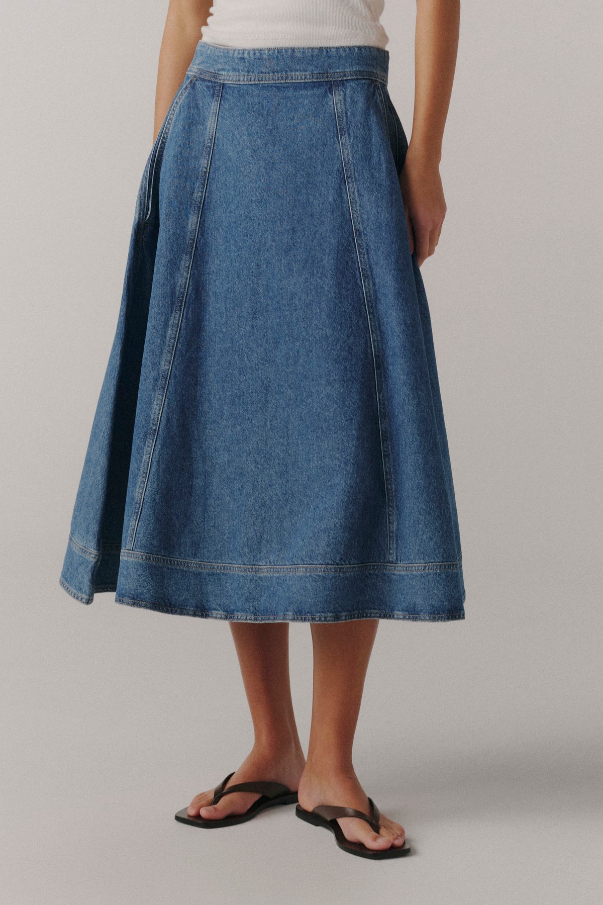 LOS - DENIM MIDI SKIRT | HANG UP