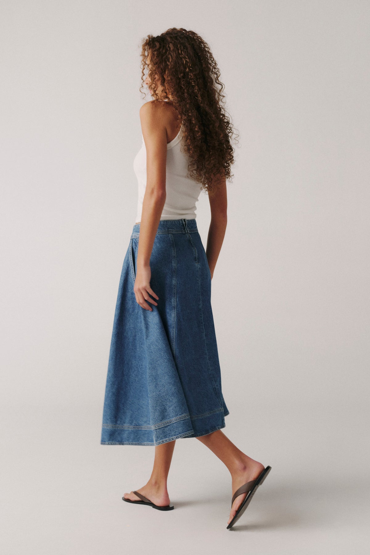 LOS - DENIM MIDI SKIRT | HANG UP