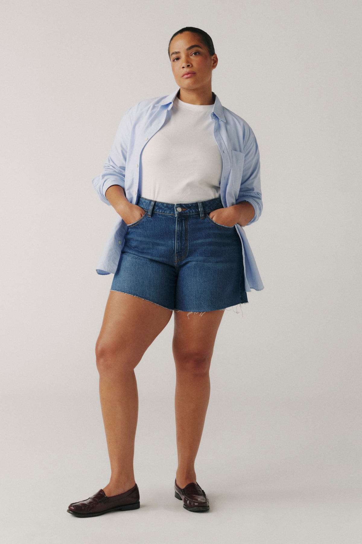VVI PLUS - RELAXED JEAN SHORT | MERMAID BLUES
