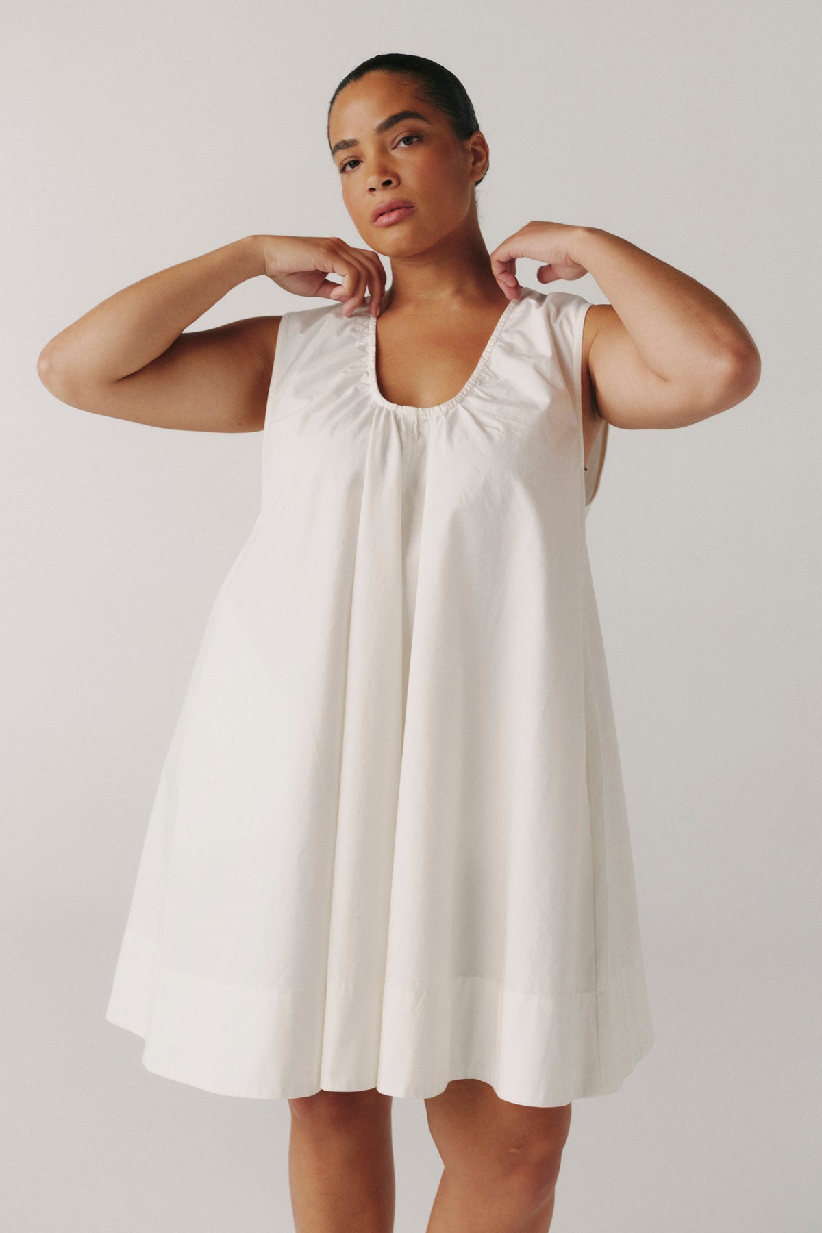 MEADOWLINE PLUS - POPLIN DRESS | OPTIC DRESS