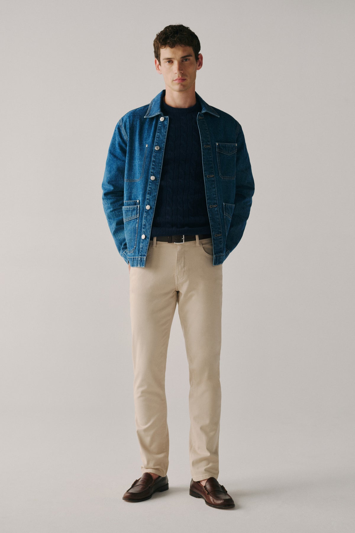 AMS - TWILL SLIM PANTS | BEIGE STONE
