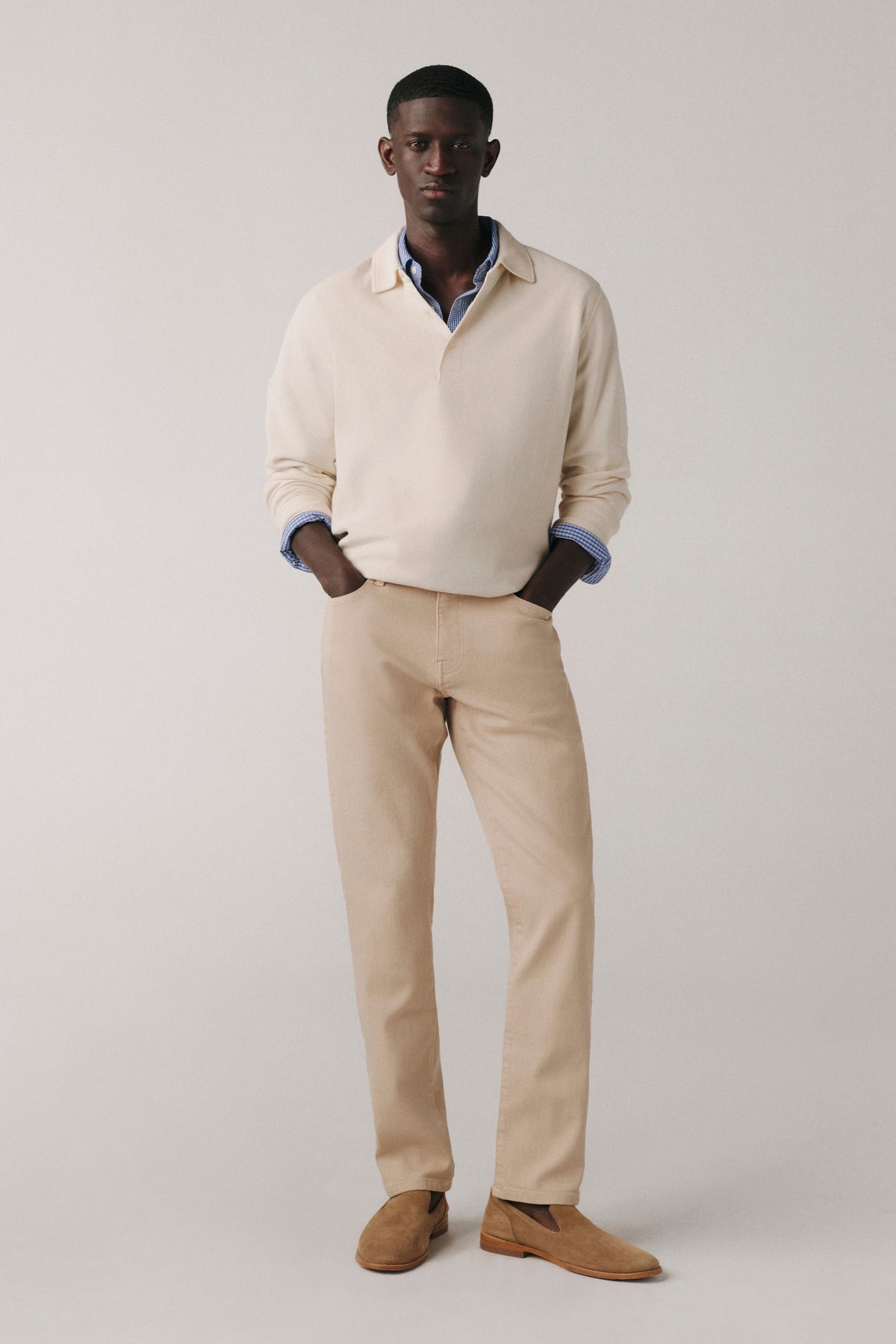 IND - ATHLETIC TAPERED JEANS | BEIGE STONE