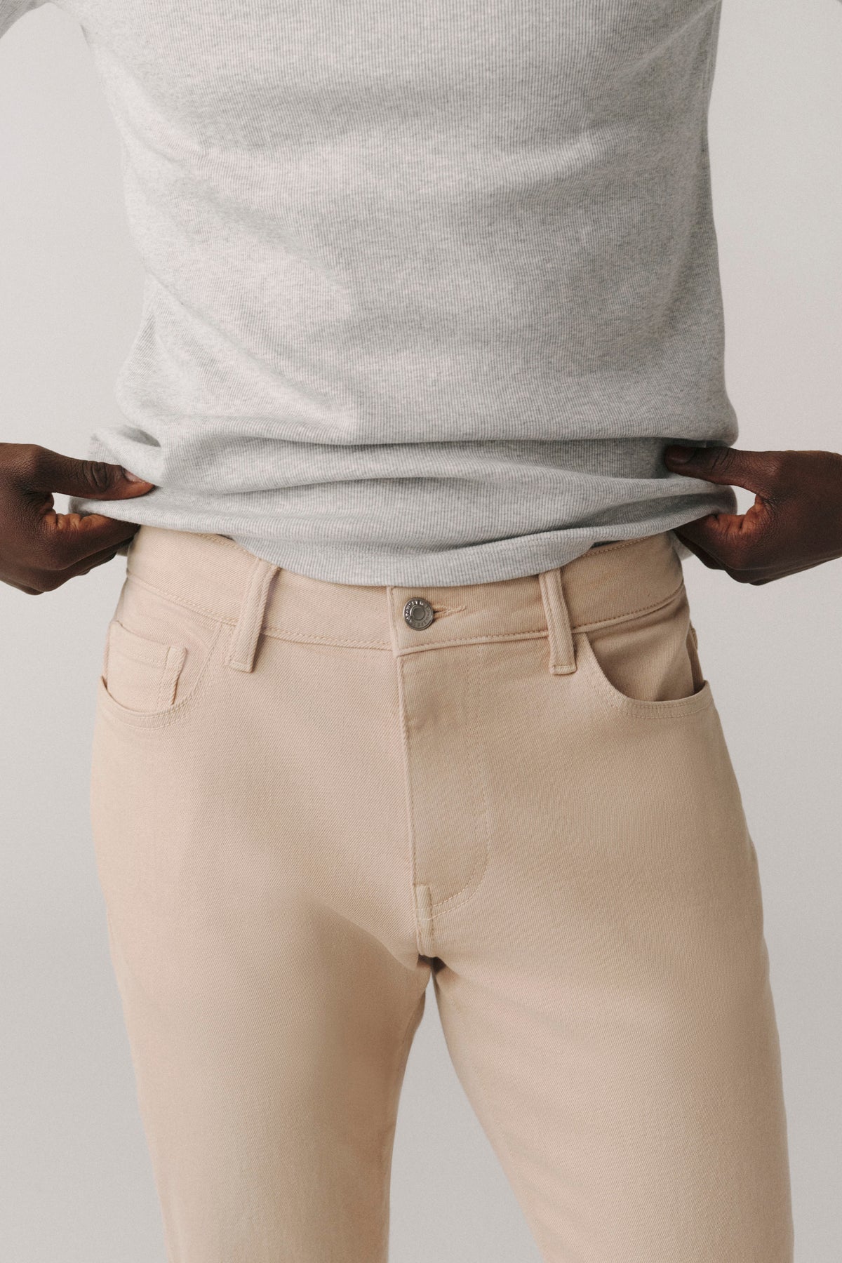 AMS - TWILL SLIM PANTS | BEIGE STONE