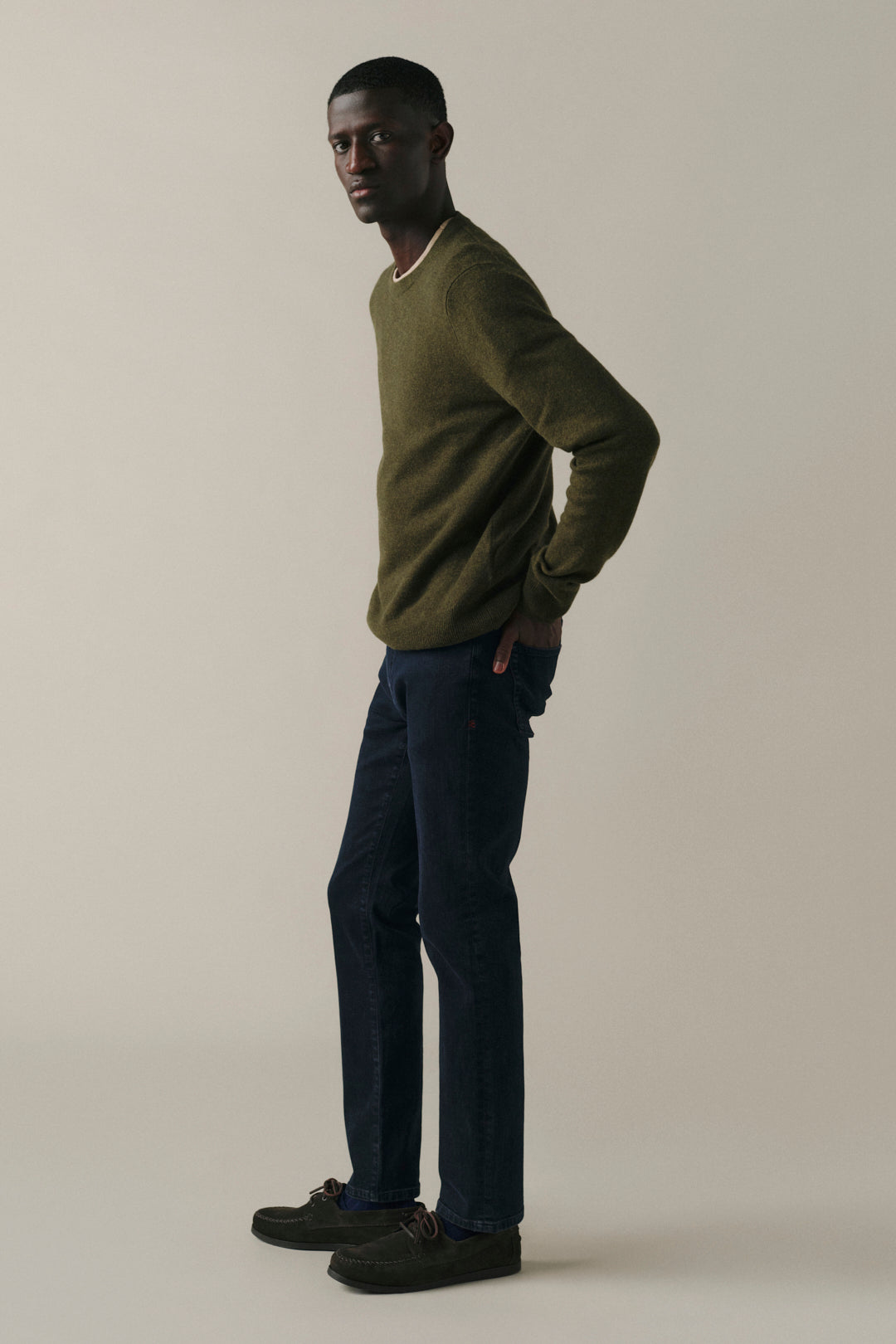 AMS Men's Slim jeans in Drive All Night, side view