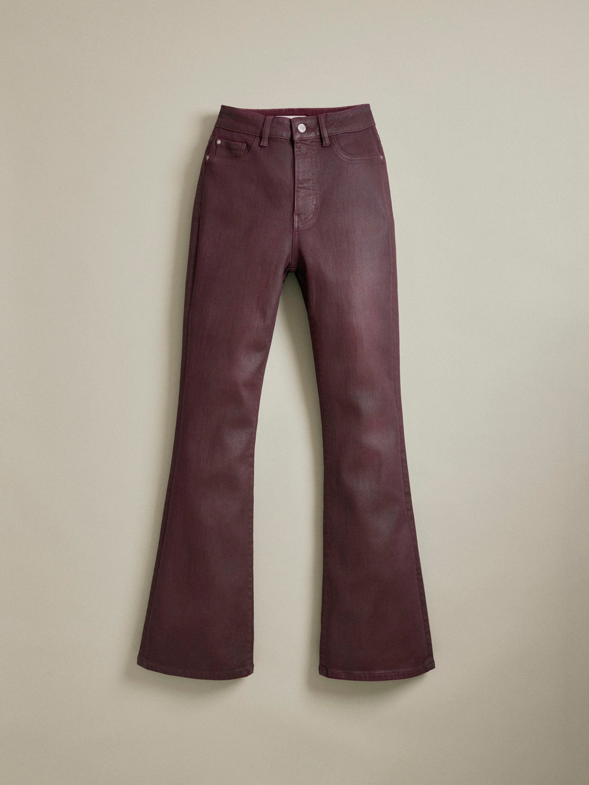 THE AUSTIN - STRETCH BOOTCUT JEANS | COATED OXBLOOD