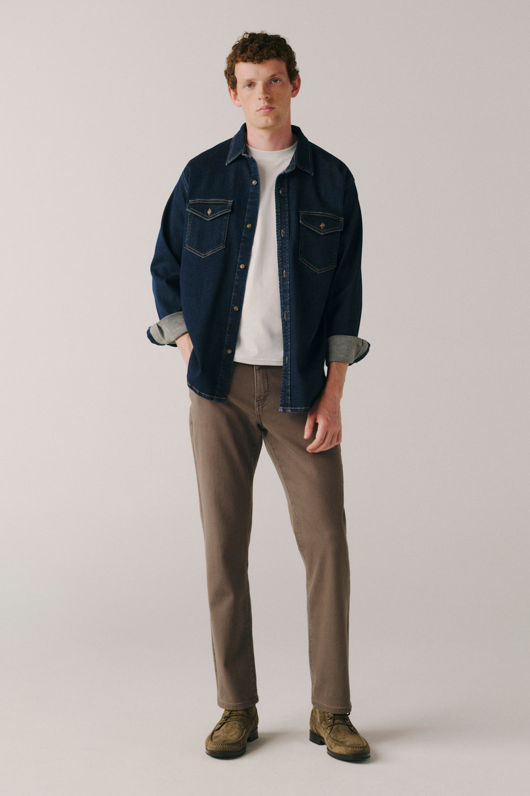 AMS Men's Slim jeans in Fog Grey, front view