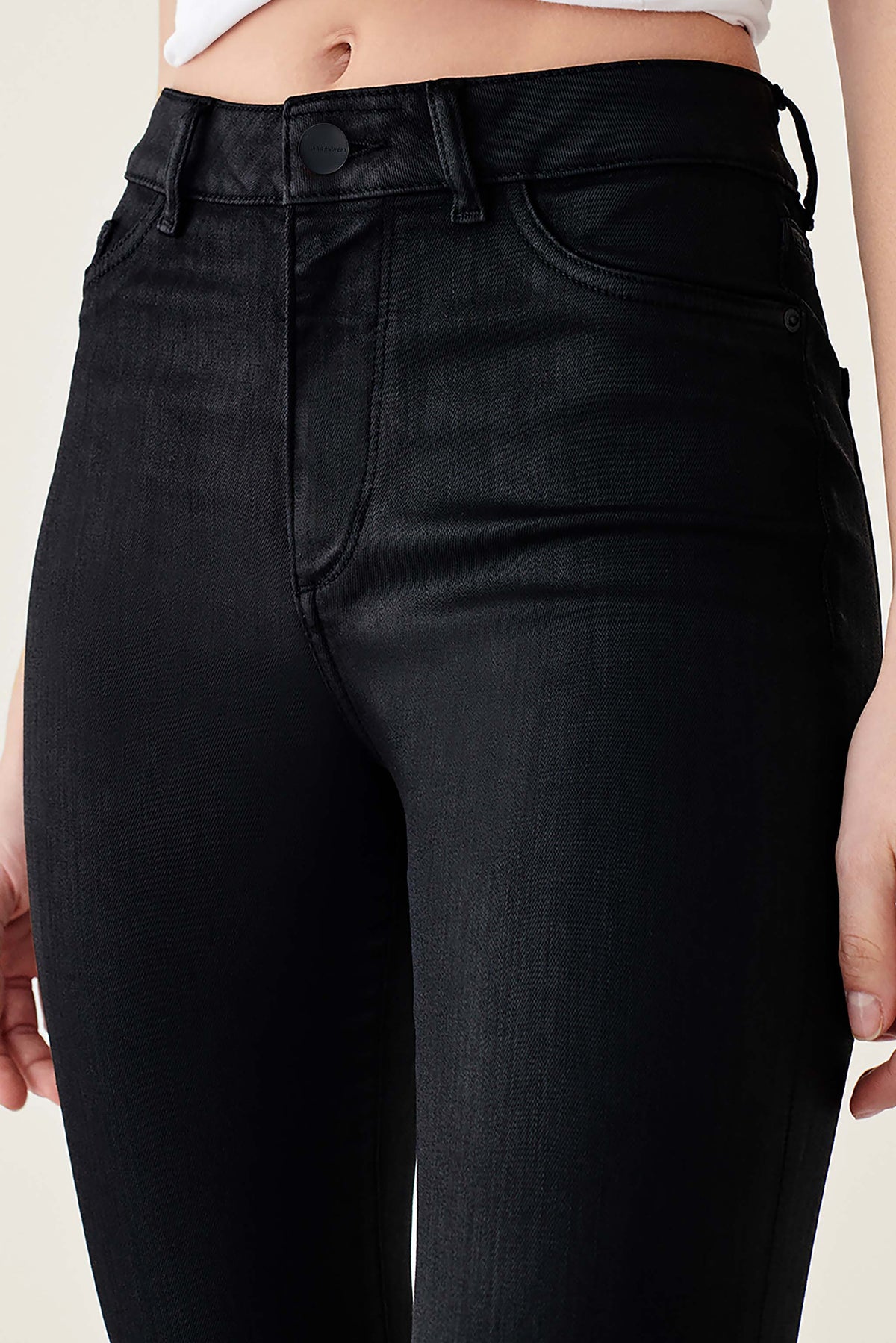 MXP - HIGH RISE JEANS | ONYX WAX COATED