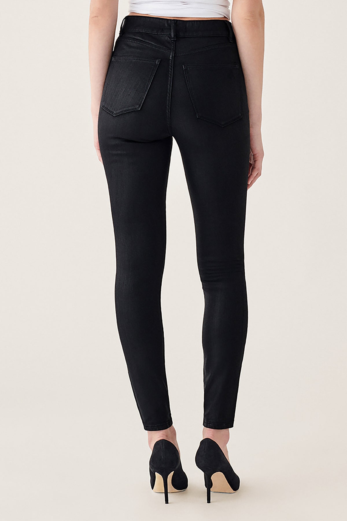 MXP - HIGH RISE JEANS | ONYX WAX COATED