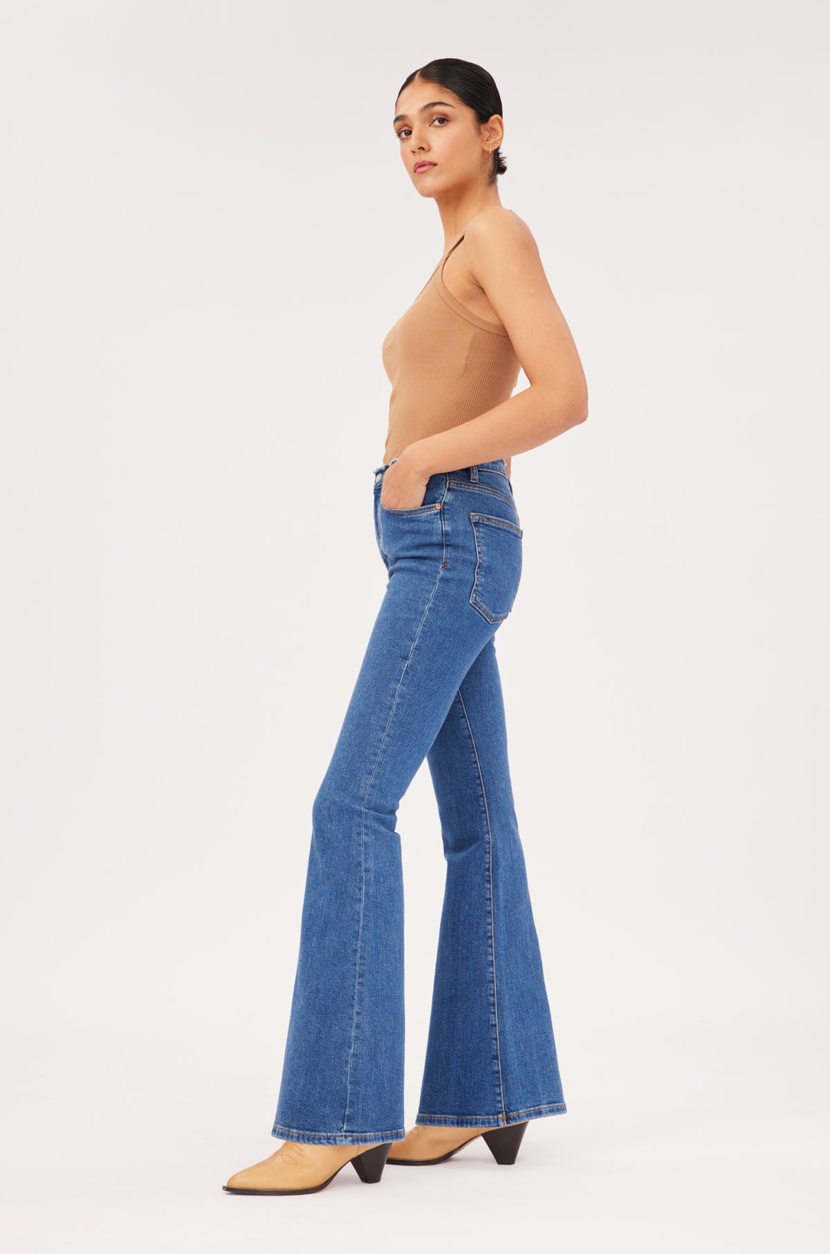 Out And About Flare Jeans, Dark Wash – Chic Soul